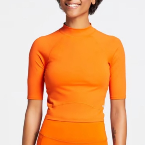 CALIA Women's Mock Neck Cropped Tee Extra Small Orange - Picture 4 of 12